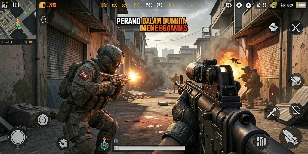 Gameplay seru di C789 dengan pertempuran FPS yang mendebarkan.