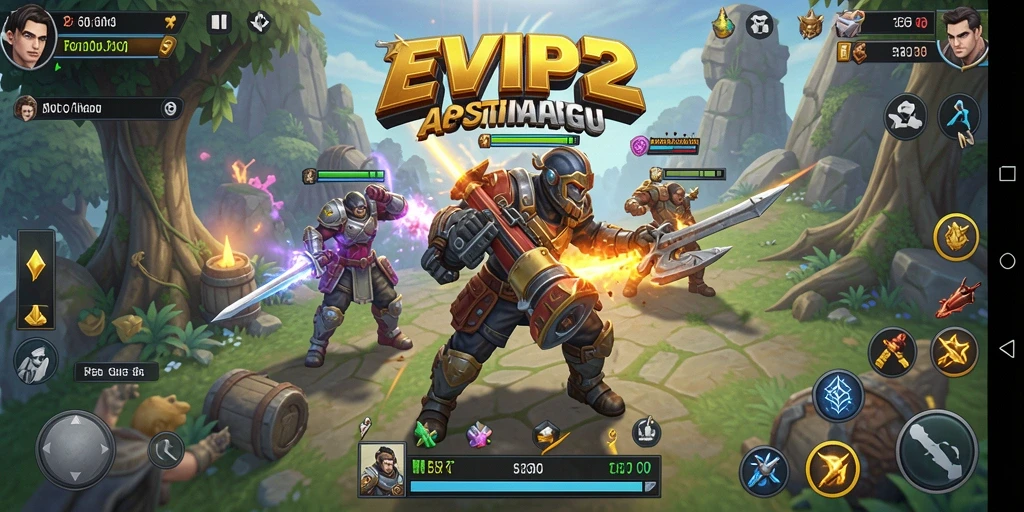 Screenshot menampilkan aksi seru di dunia ARPG EVIP2.