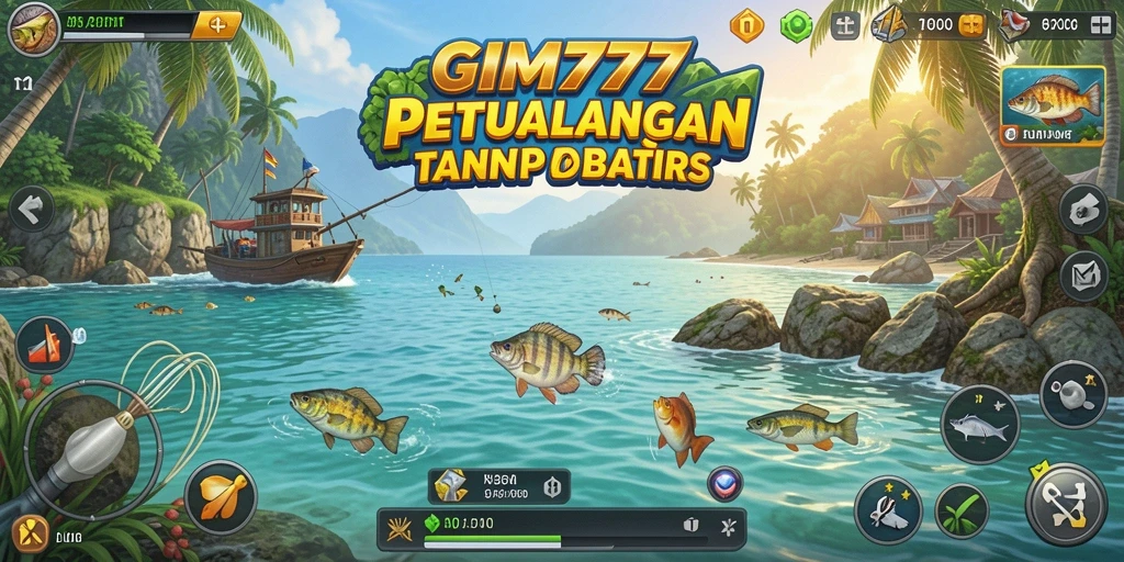 Tangkapan screenshot utama GIM777 yang menunjukkan aksi memancing yang seru.