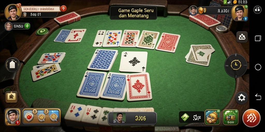 Tampilan gameplay yang seru di IDNSERU game Gaple.
