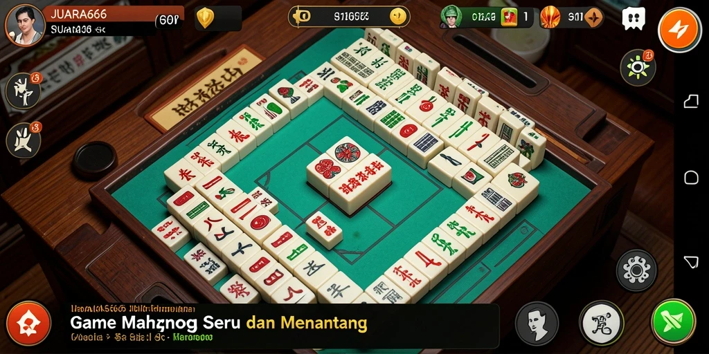 Tampilan gameplay JUARA666 yang seru dan menantang dalam Mahjong.