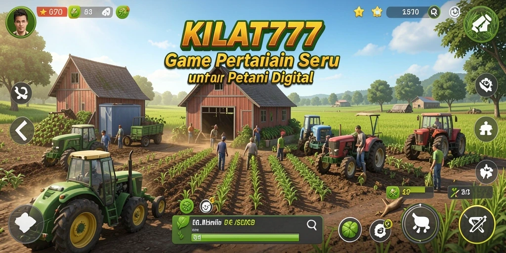 Tampilan gameplay menarik dalam KILAT777 yang menunjukkan pertanian aktif.