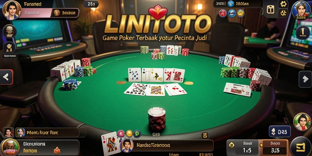 Tampilan gameplay Poker yang mengasyikkan di LINITOTO.
