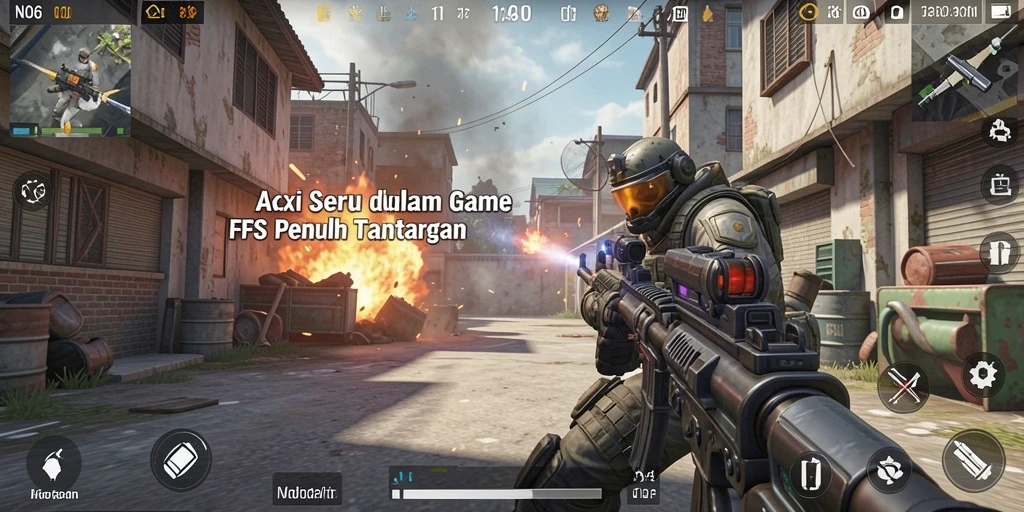 Screenshot gameplay N06 menampilkan aksi tembak-menembak yang mendebarkan.