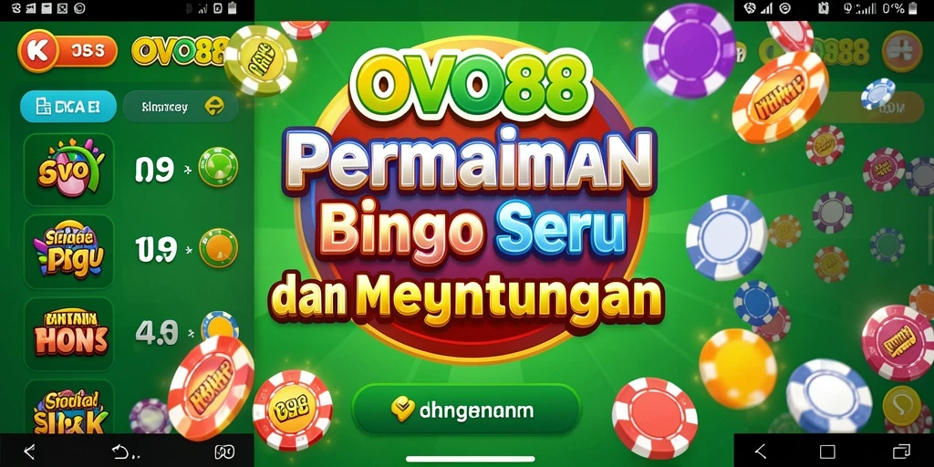 Tampilan gameplay Bingo OVO88 yang penuh warna dan interaktif.