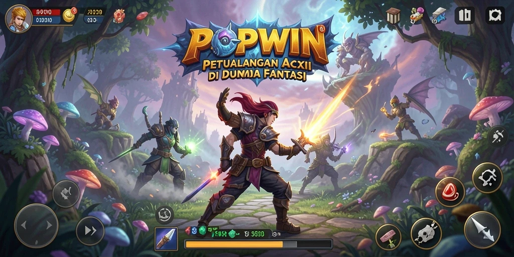 Menampilkan aksi seru dalam dunia fantasi POPWIN.