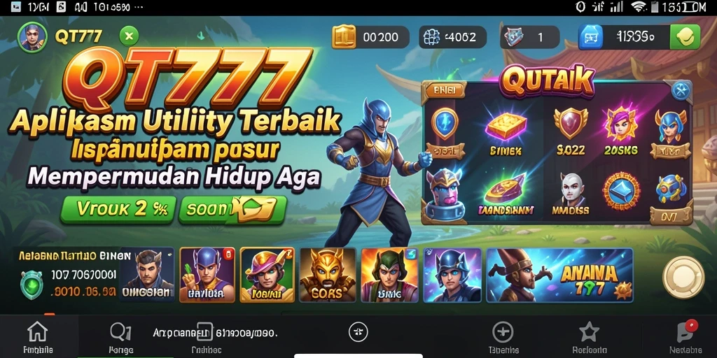 Screenshot QT777 menampilkan antarmuka aplikasi Utility yang intuitif dan modern.