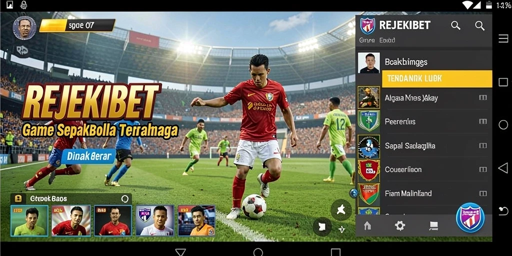 Tampilan menarik dari gameplay sepak bola yang mendebarkan.