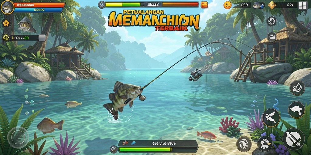 Tampilkan gameplay memancing yang seru dan menantang.