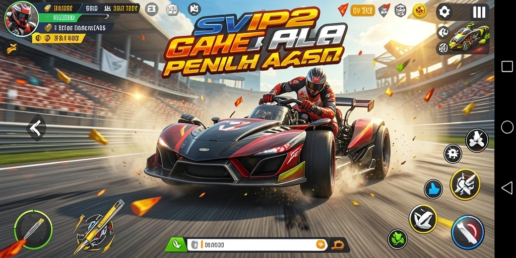 Screenshot gameplay menarik dari balapan SVIP2 yang seru.