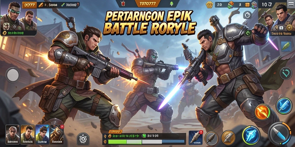 Tampilan gameplay TOTO777 yang mendebarkan dalam pertempuran Battle Royale.