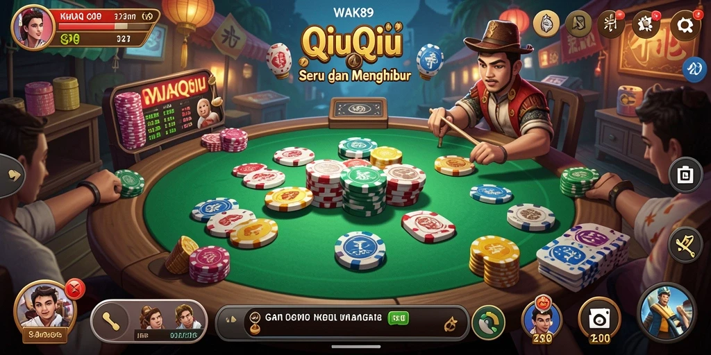 Screenshot gameplay seru WAK89 menunjukkan keseruan permainan QiuQiu.