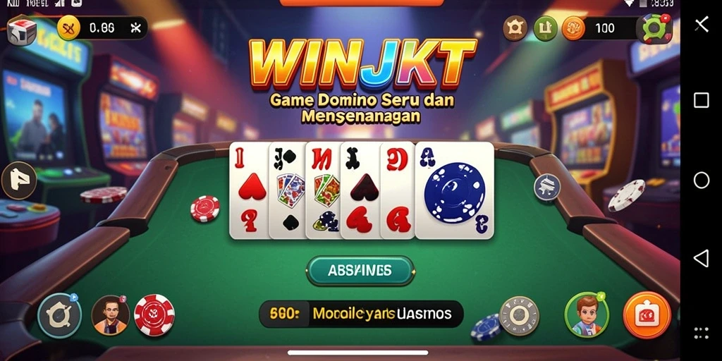 Screenshot dari gameplay seru WINJKT yang menunjukkan aksi domino.