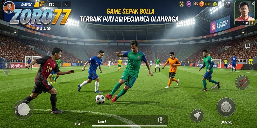 Gameplay seru ZORO77 dengan aksi sepak bola yang menegangkan.